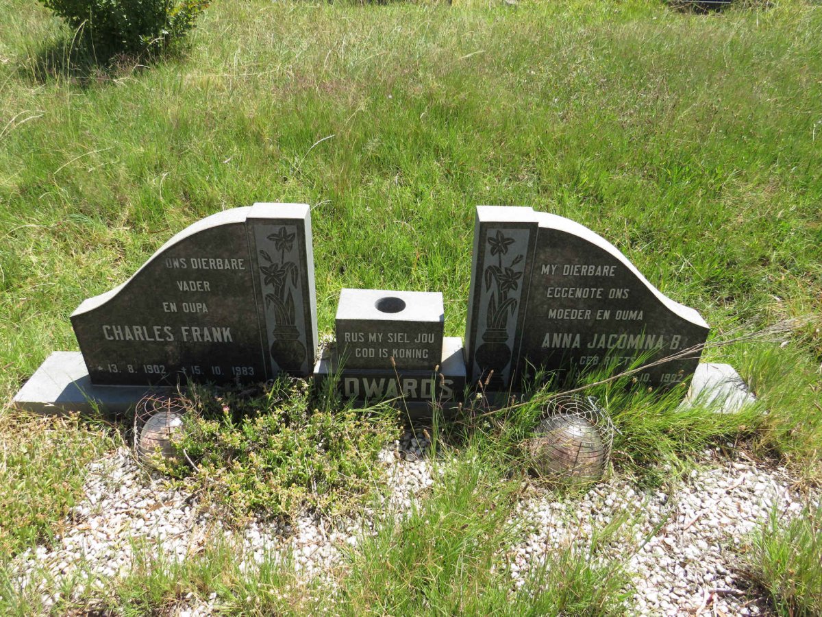 EDWARDS Charles Frank 1902-1983 & Anna Jacomina B. ROETS 1912-1982