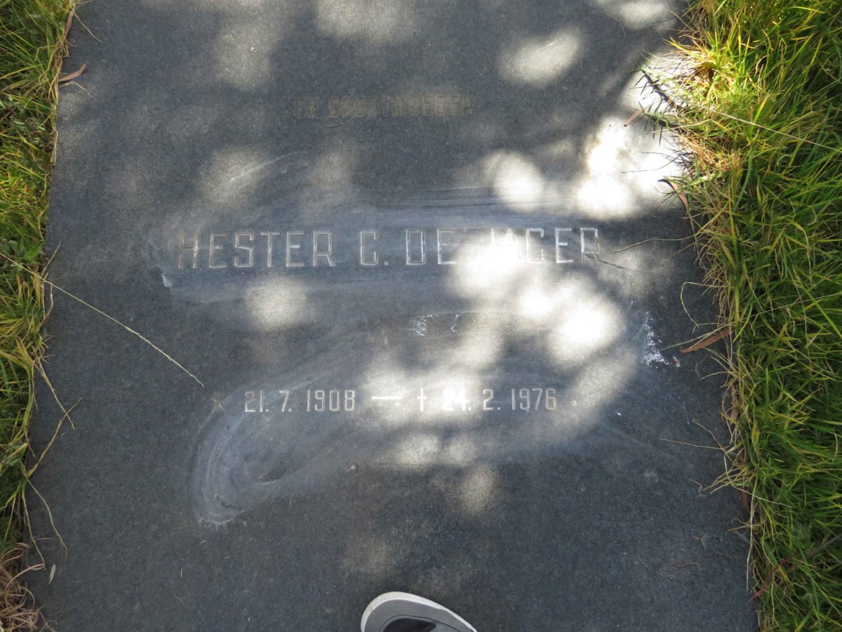 JAGER Hester C., de 1908-1976