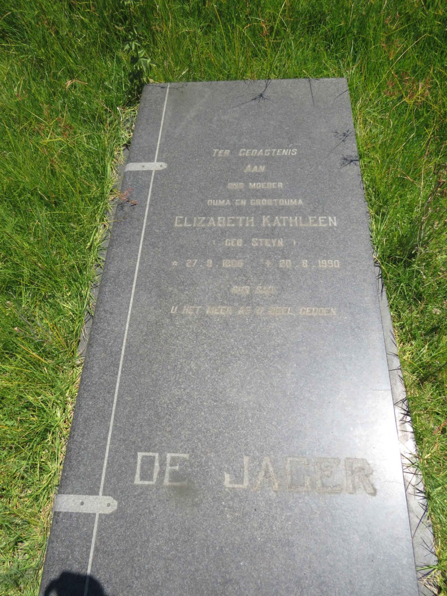 JAGER Elizabeth Kathleen, de nee STEYN 1906-1990