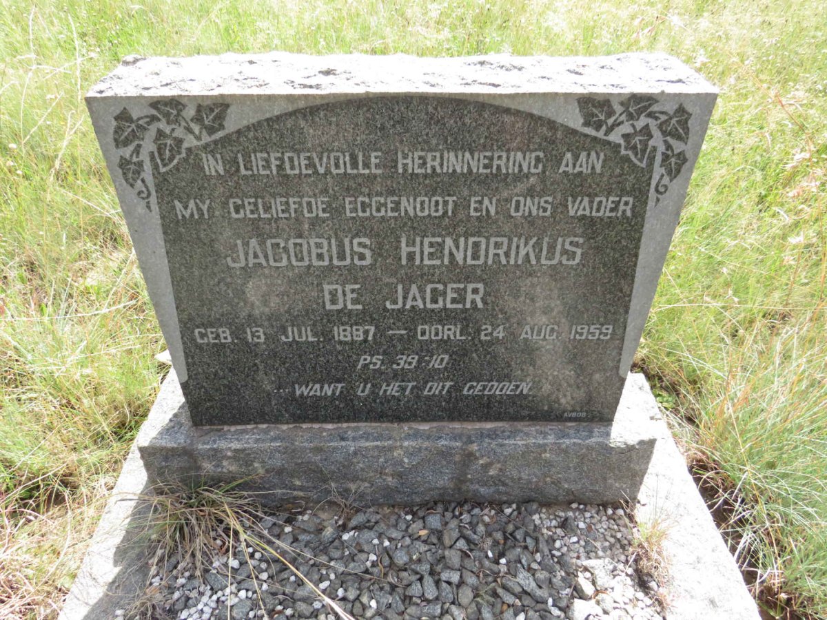JAGER Jacobus Hendrikus, de 1887-1959