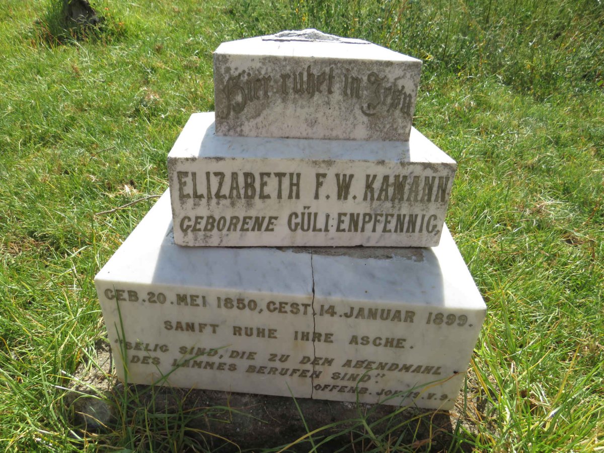 KAMANN Elizabeth F.W. nee GULDENPFENNIG 1850-1899