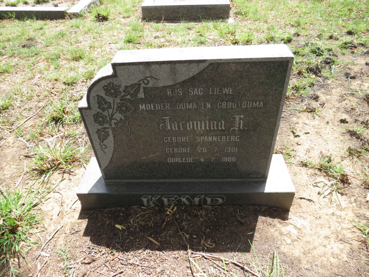 KEMP Jacomina H. nee SPANNEBERG 1901-1986