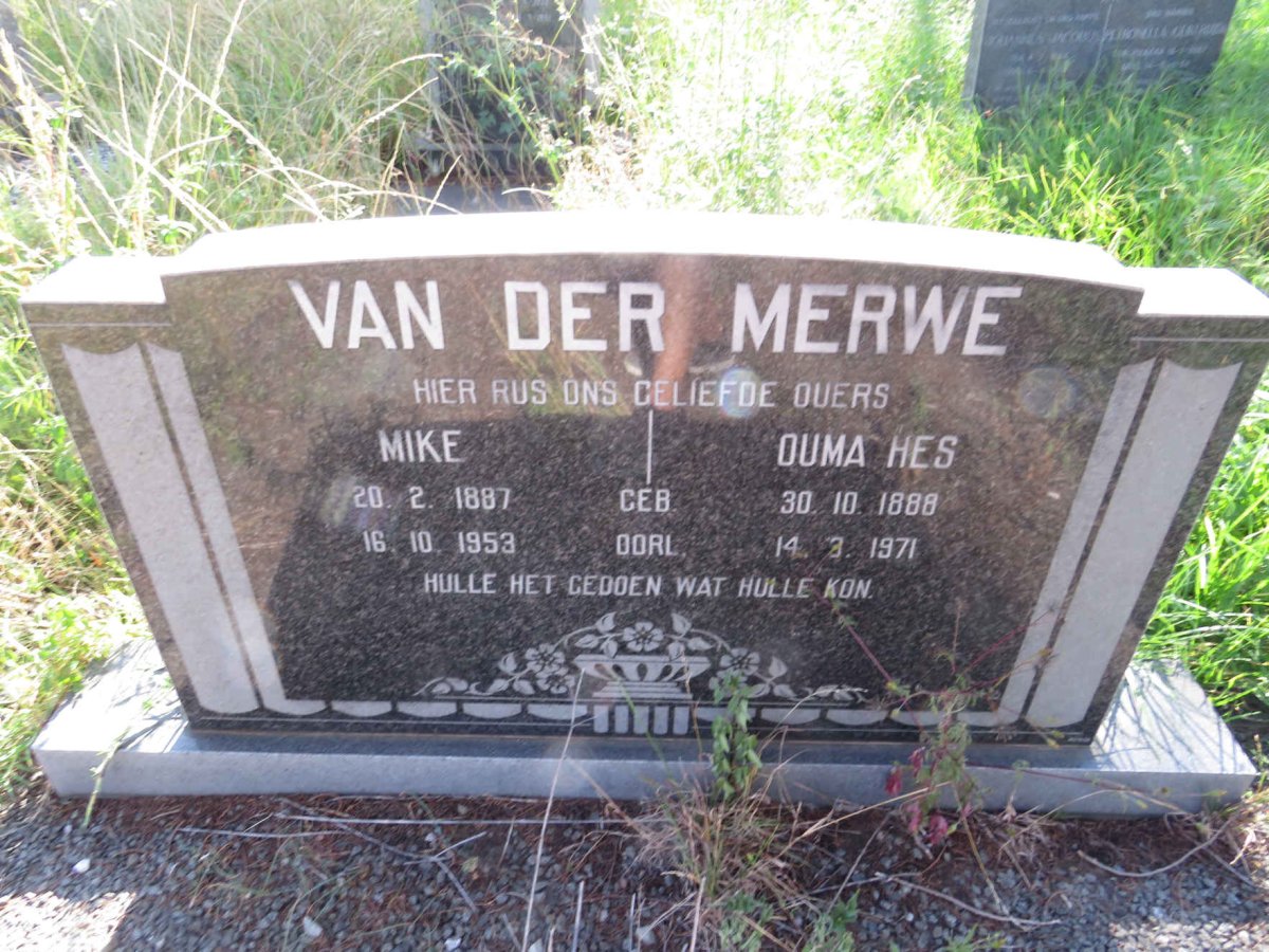 MERWE Mike, van der 1887-1953 & Hes 1888-1971
