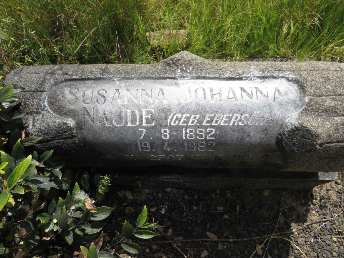NAUDE Susanna Johanna nee EBERSOHN 1892-1983