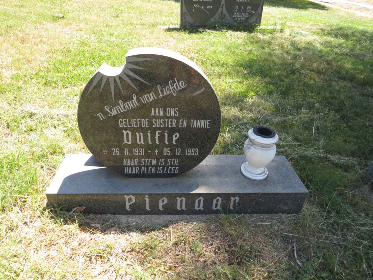 PIENAAR Duifie 1931-1993