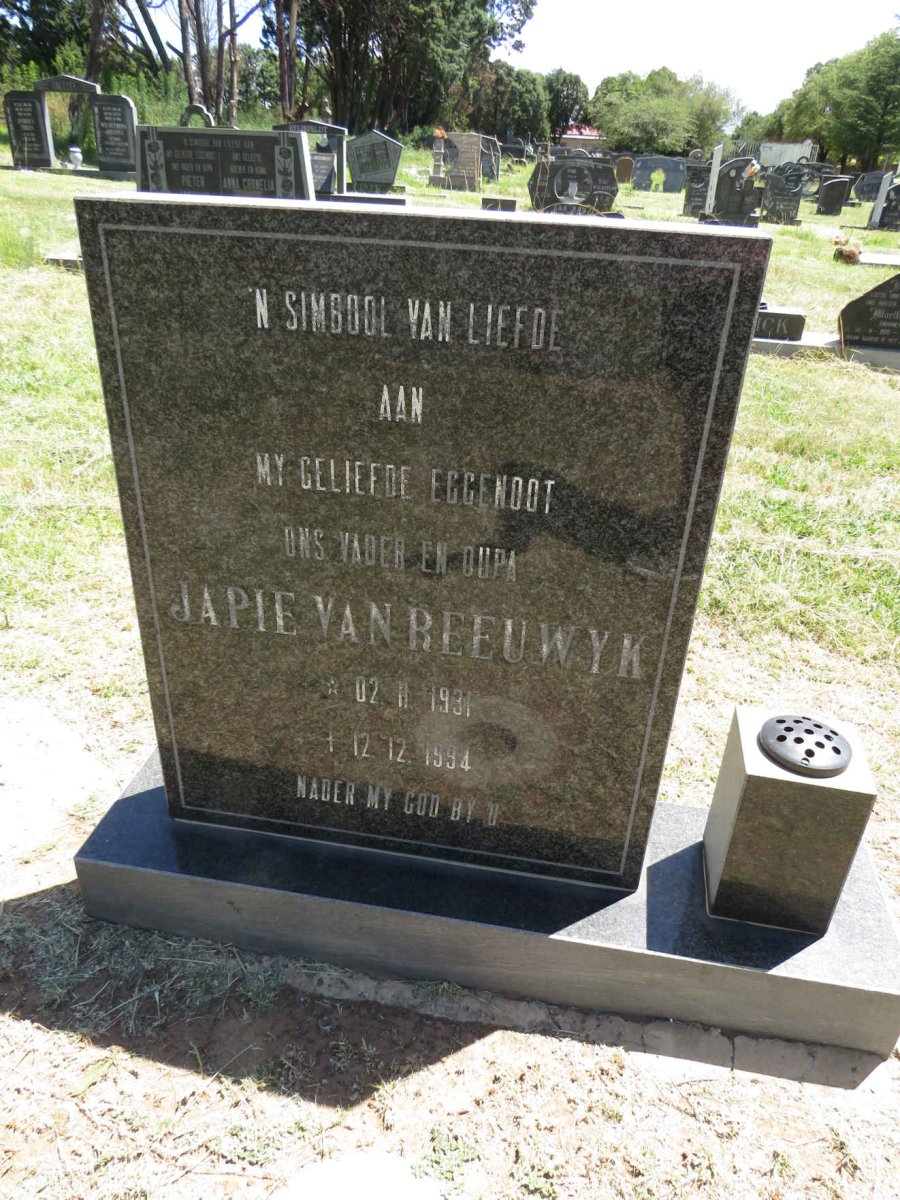 REEUWYK Japie, van 1931-1994
