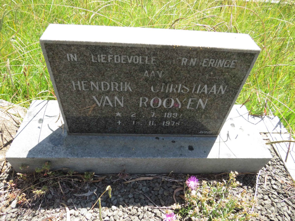 ROOYEN Hendrik Christiaan, van 1897-1976
