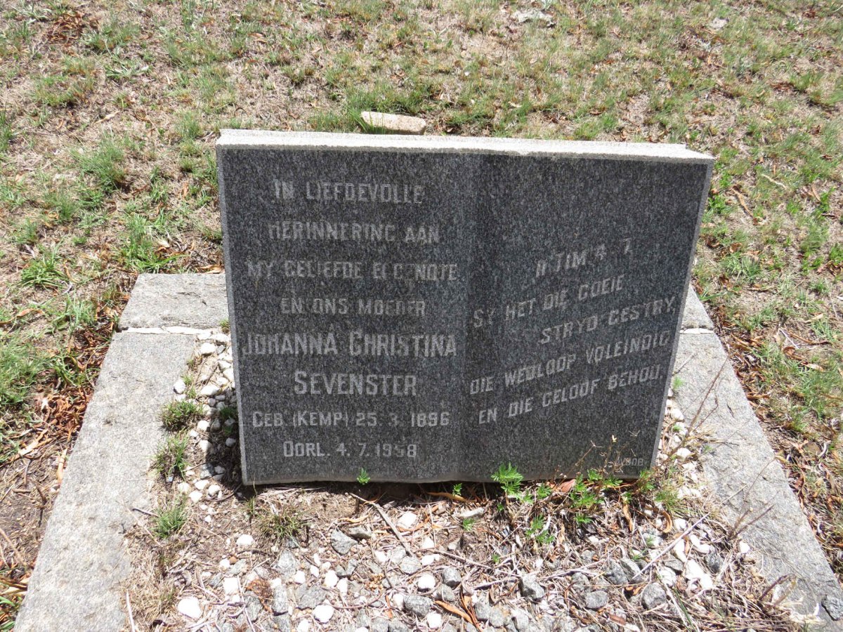 SEVENSTER Johanna Christina nee KEMP 1896-1958