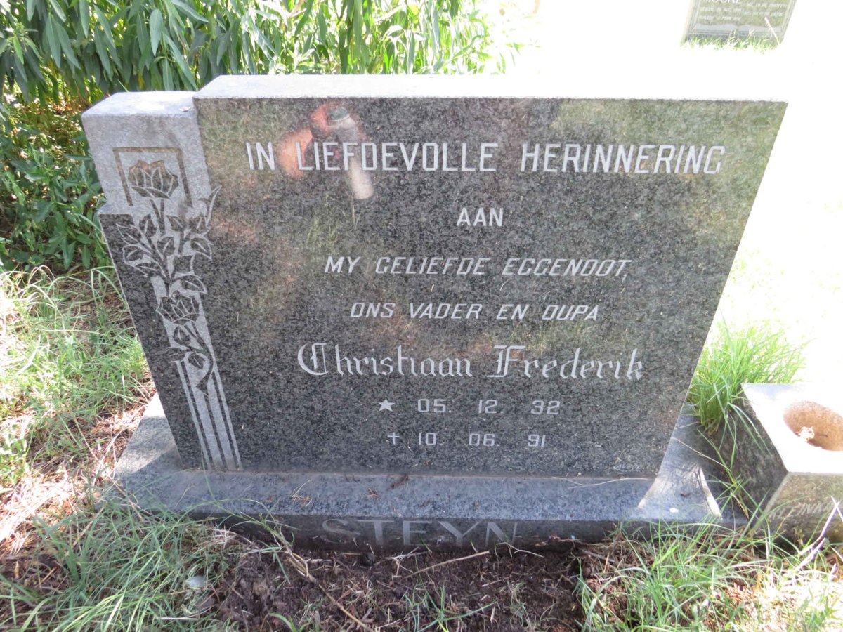 STEYN Christiaan Frederik 1932-1991