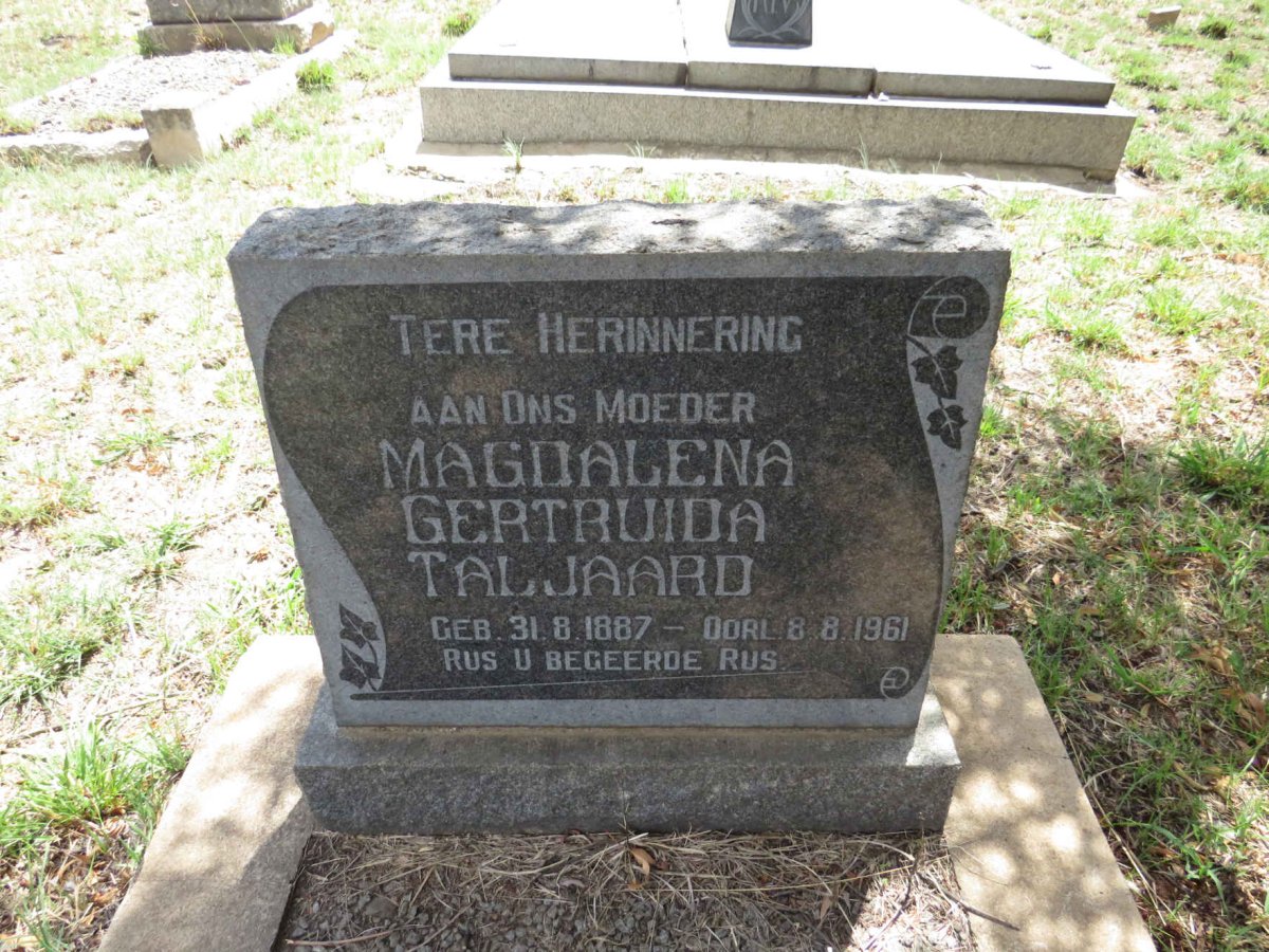 TALJAARD Magdalena Gertruida 1887-1961
