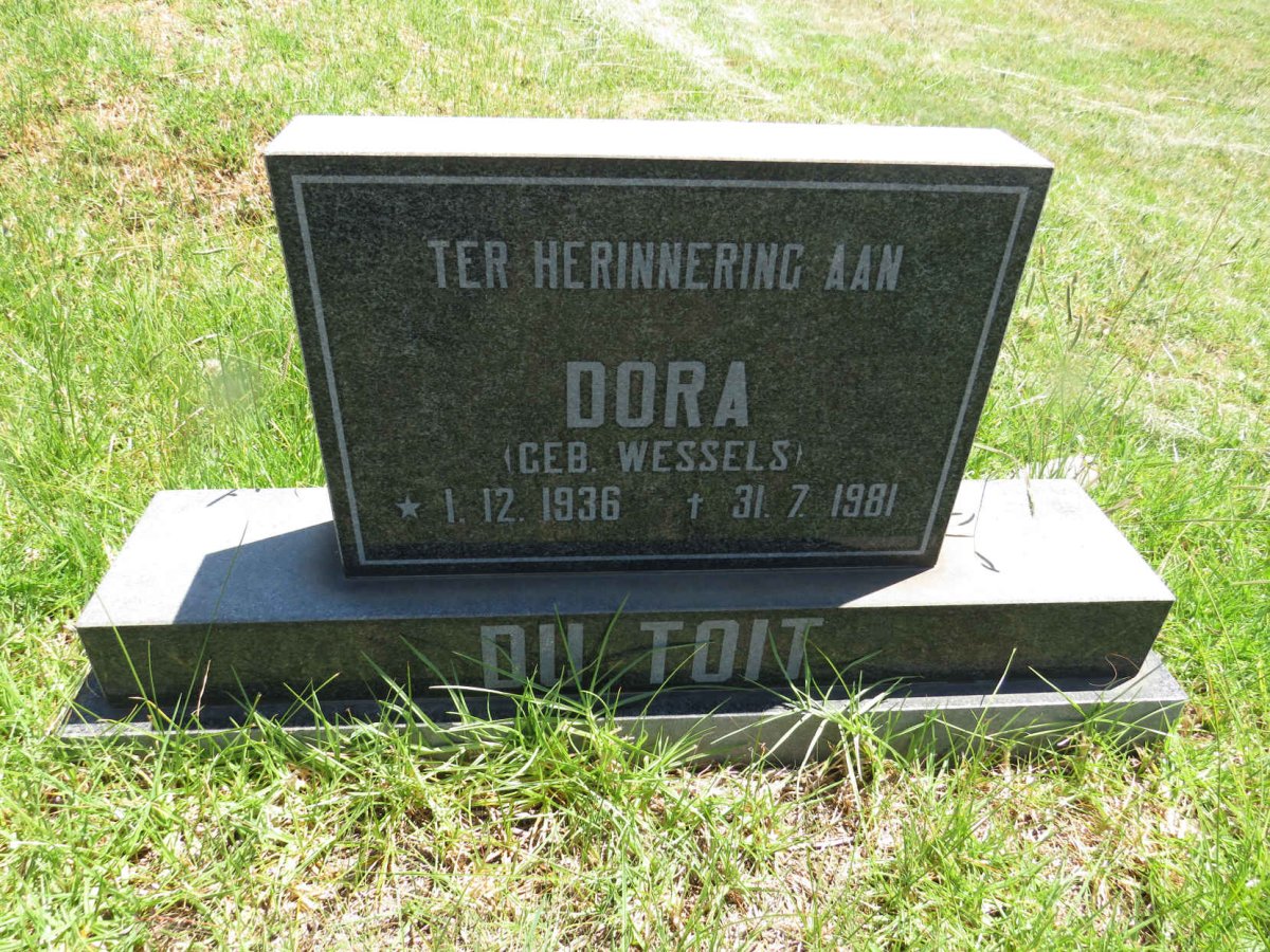 TOIT Dora, du nee WESSELS 1936-1981
