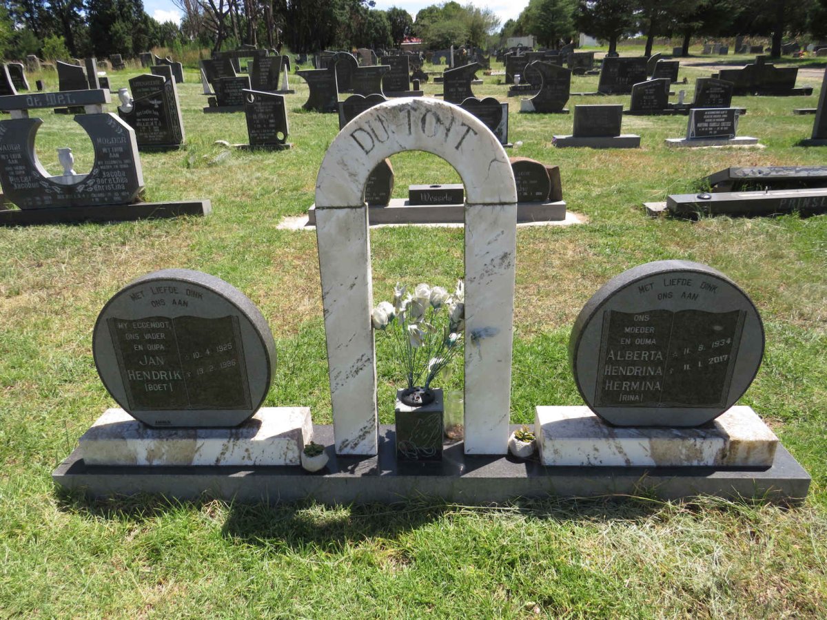 TOIT Jan Hendrik, du 1925-1996 & Alberta Hendrina Hermina 1934-2017