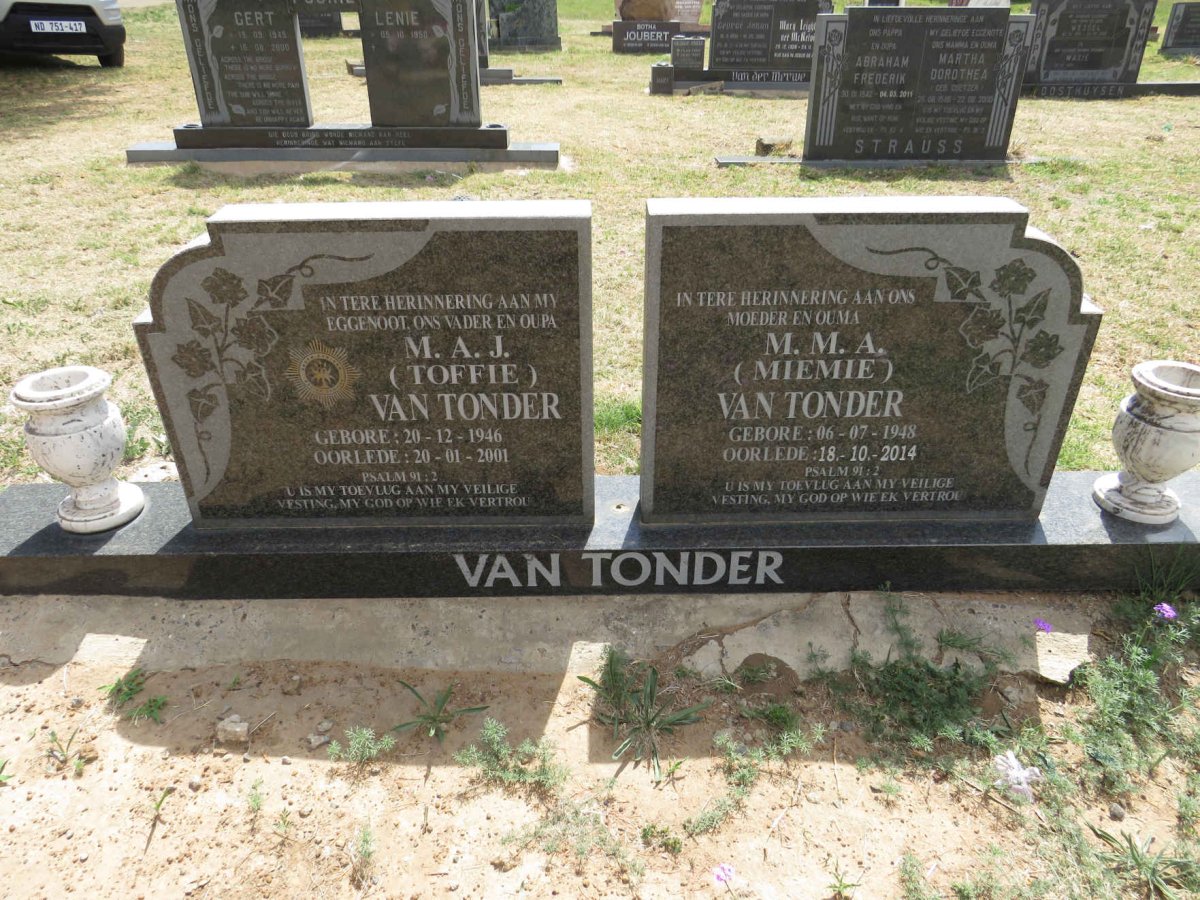 TONDER M.A.J., van 1946-2001 & M.M.A. 1948-2014