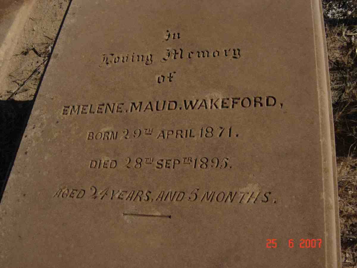 WAKEFORD Emelene Maud 1871-1895
