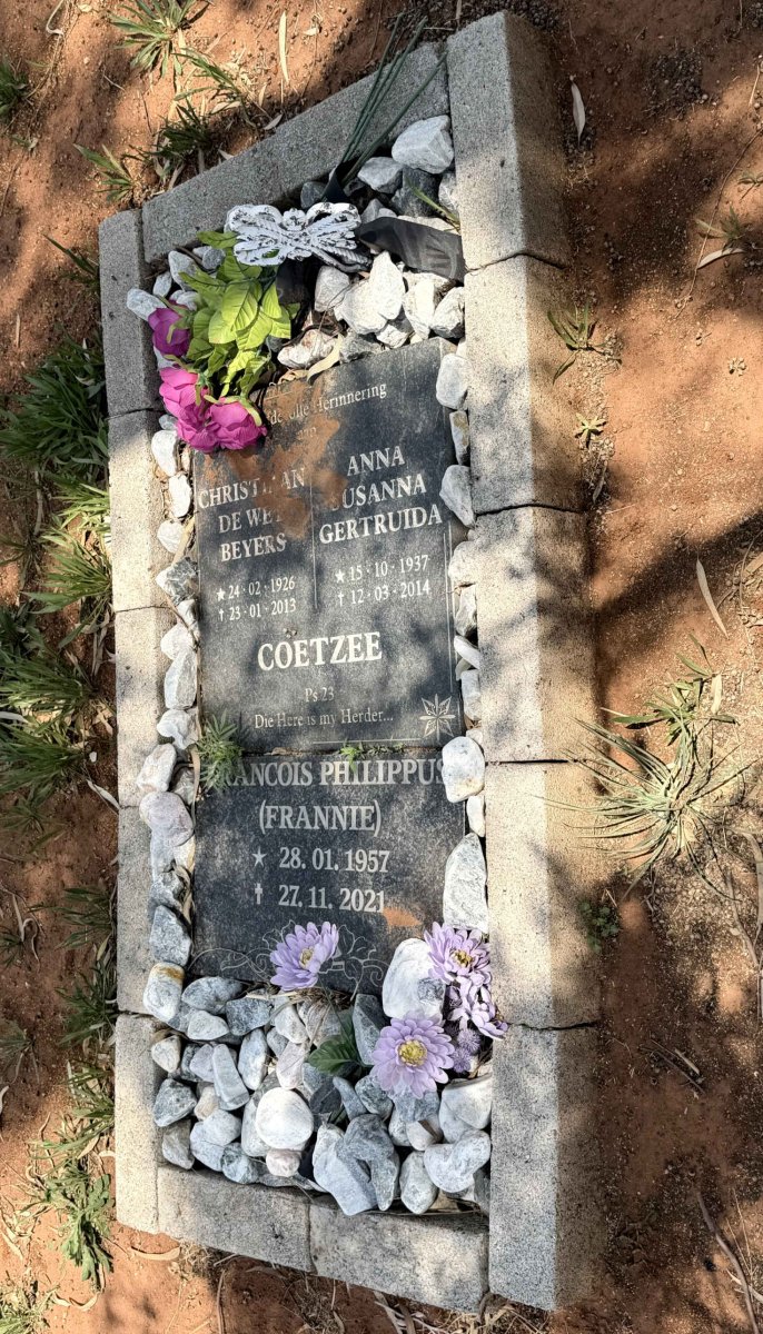 COETZEE Christiaan De Wet Beyers 1926-2013 & Anna Susanna Gertruida 1937-2014 :: COETZEE Francois Philippus 1957-2021