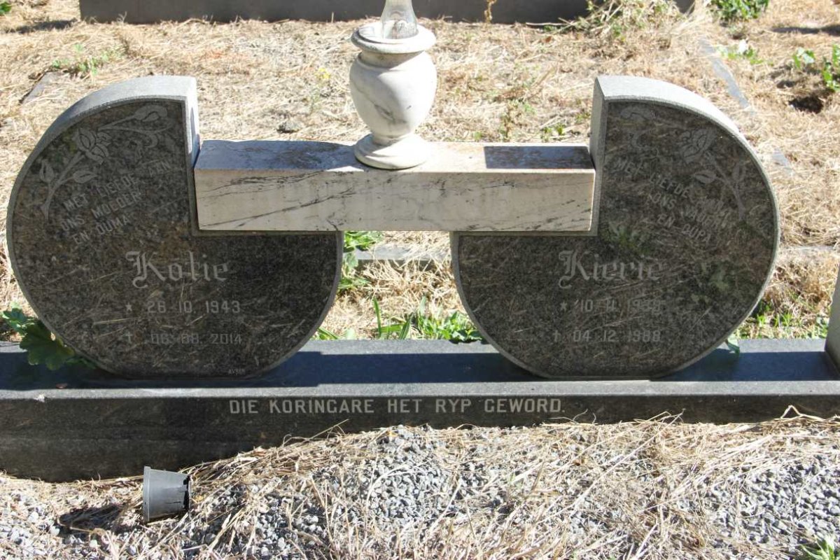 ? Kierie 1939-1988 &amp; Kotie 1943-2014