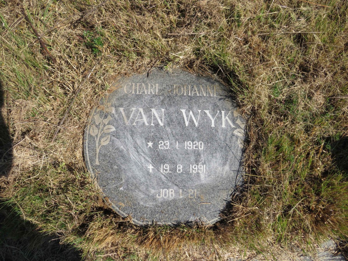 WYK Charl Johannes, van 1920-1991