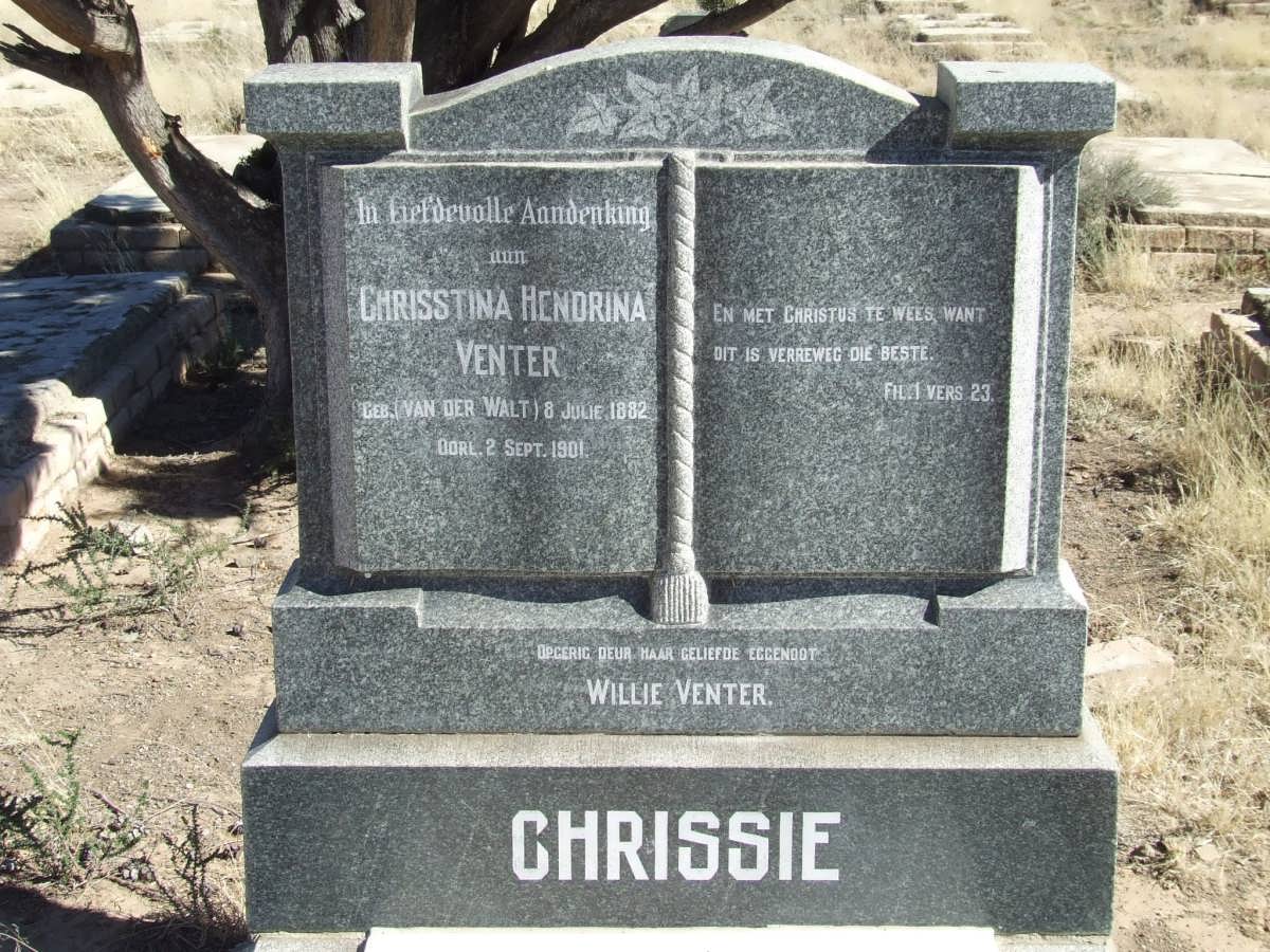 VENTER Chrisstina Hendrina nee VAN DER WALT 1882-1901