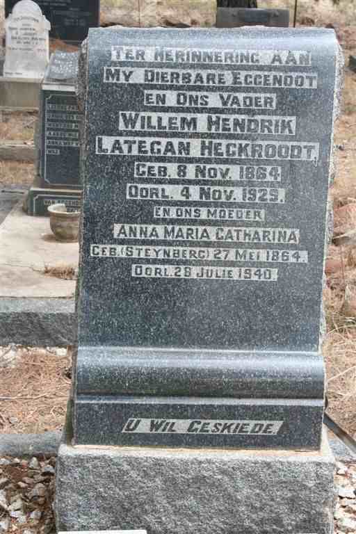 HECKROODT Willem Hendrik Lategan 1864-1929 &amp; Anna Maria Catharina STEYNBERG 1864-1940