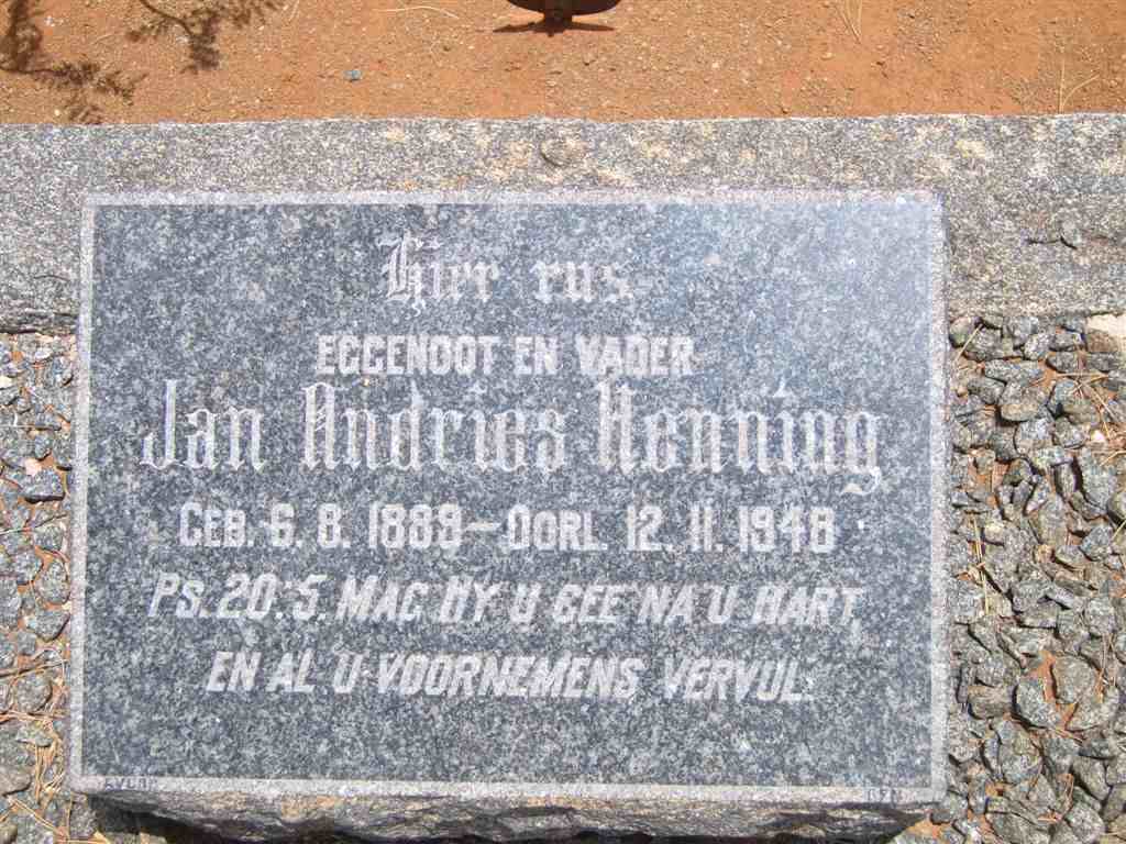 HENNING Jan Andries 1889-1948