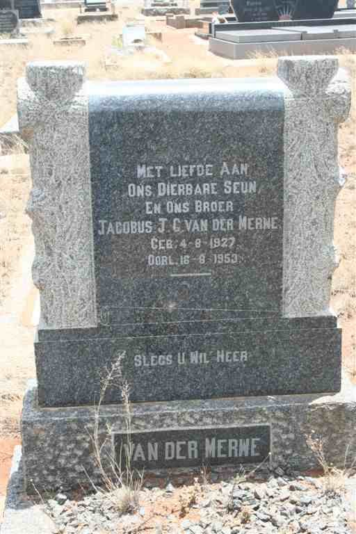 MERWE Jacobus J.C., van der 1927-1953