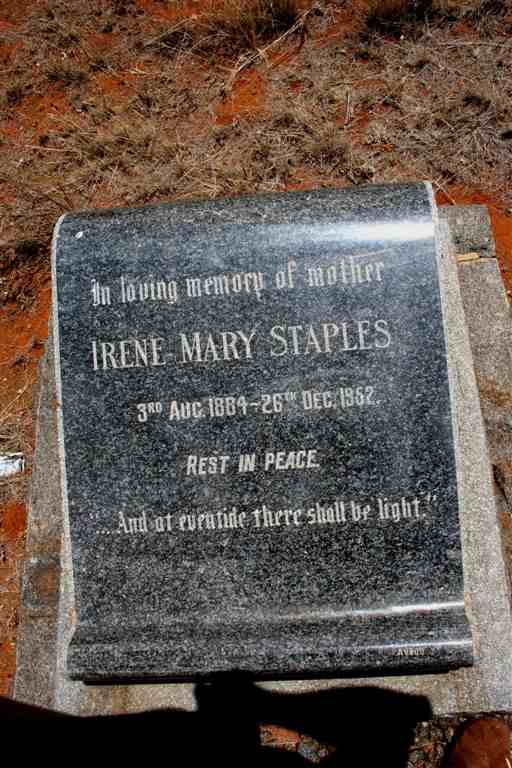 STAPLES Irene Mary 1884-1952