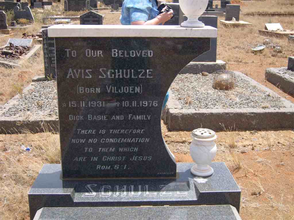 SCHULZE Avis nee VILJOEN 1931-1976