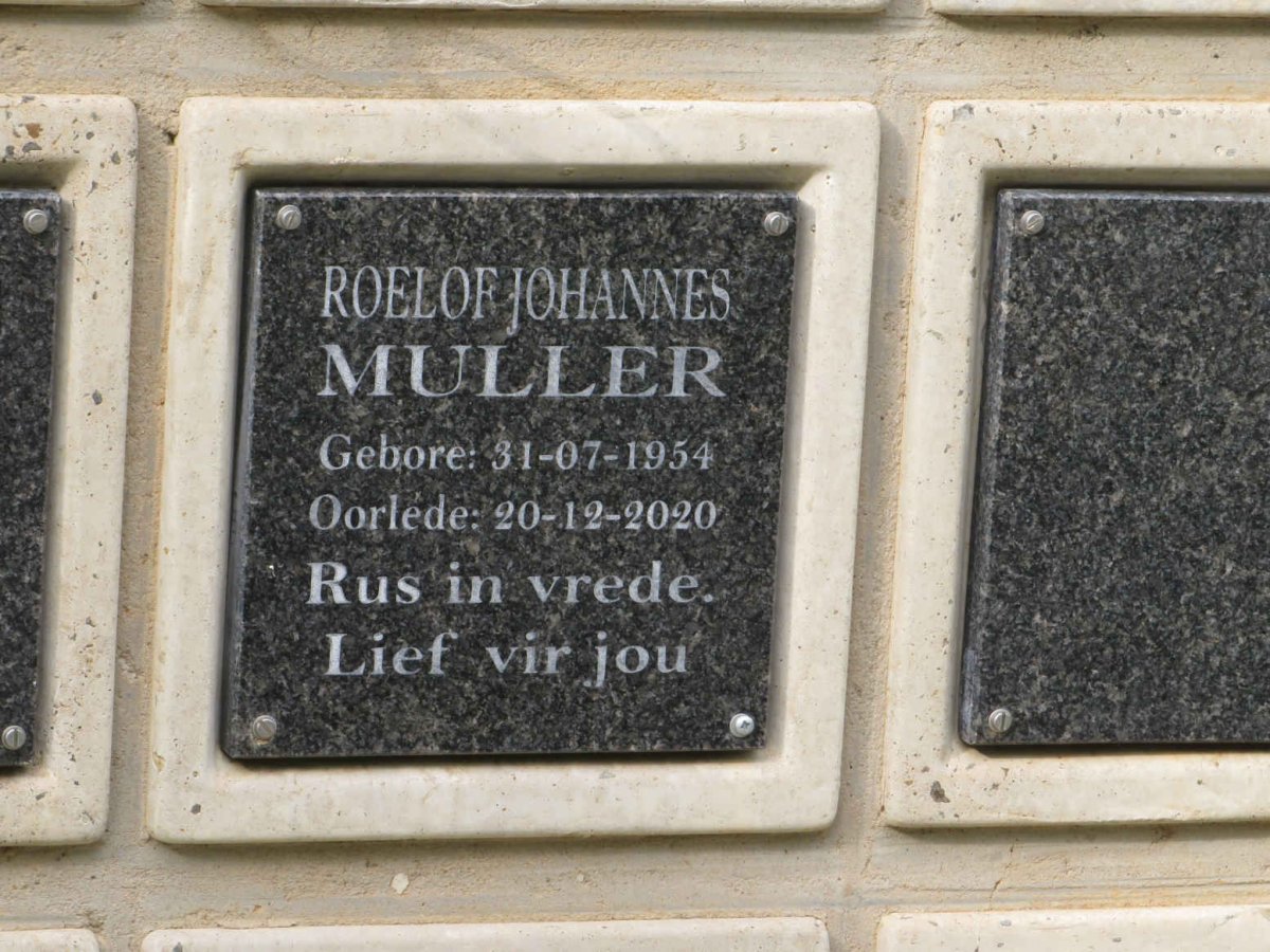 MULLER Roelof Johannes 1954-2020
