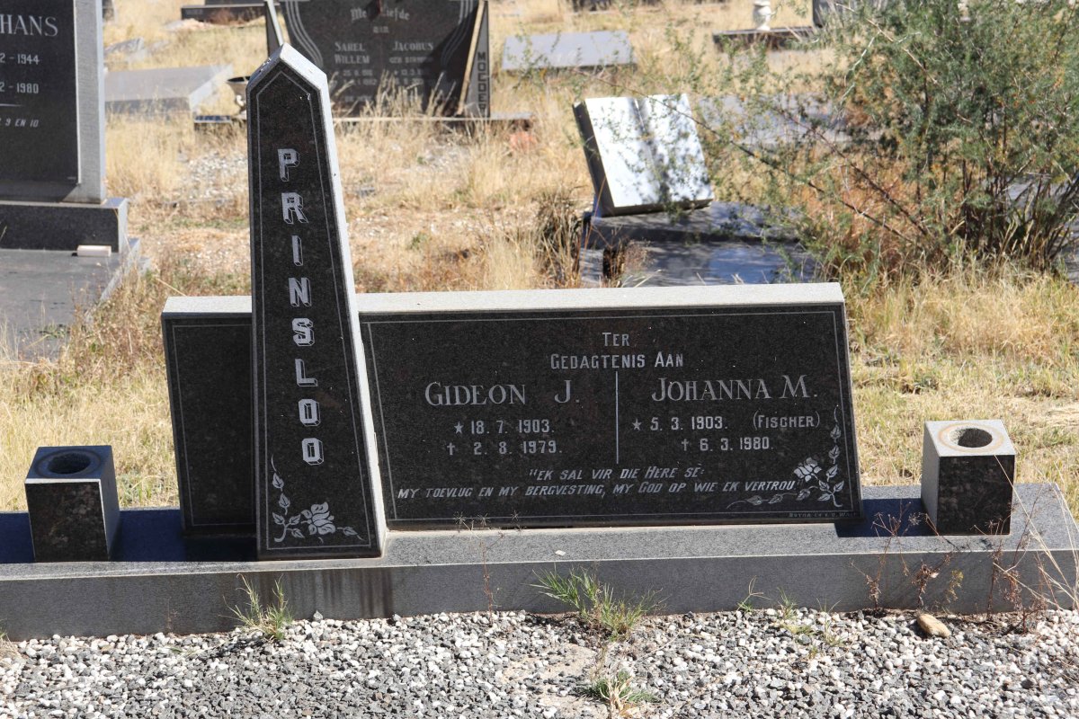 PRINSLOO Gideon J. 1903-1979 & Johanna M. FISCHER 1903-1980