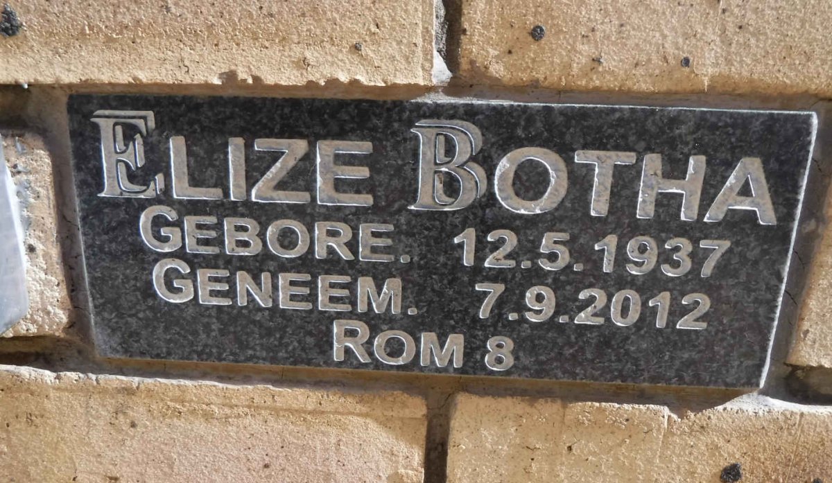 BOTHA Elize 1937-2012
