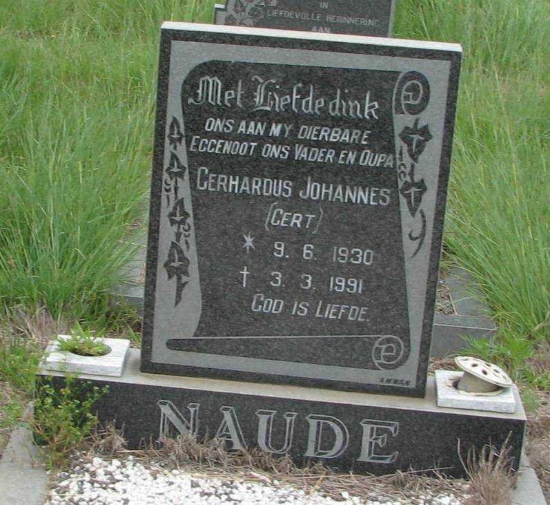 NAUDE Gerhardus Johannes 1930-1991