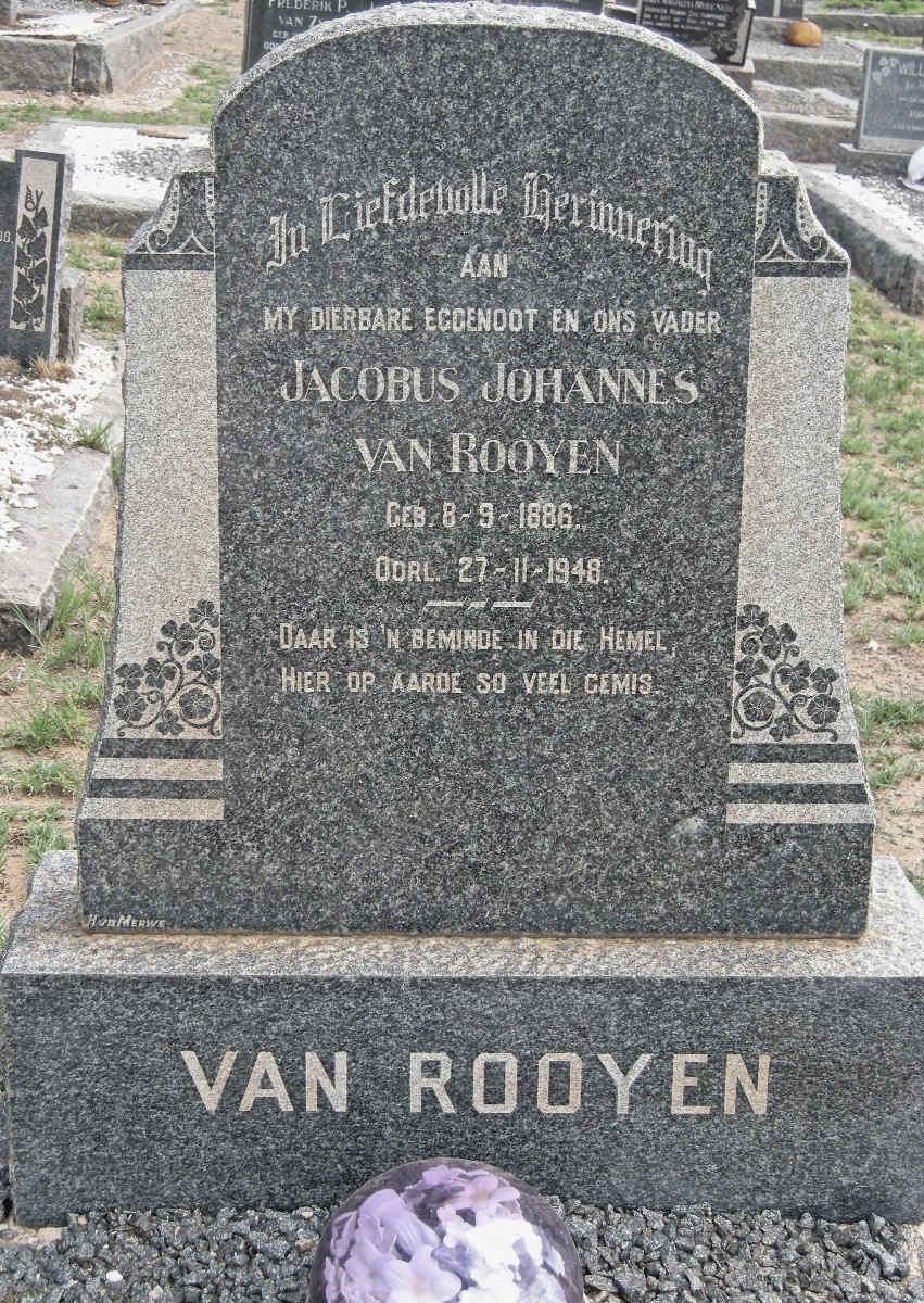 ROOYEN Jacobus Johannes, van 1886-1948