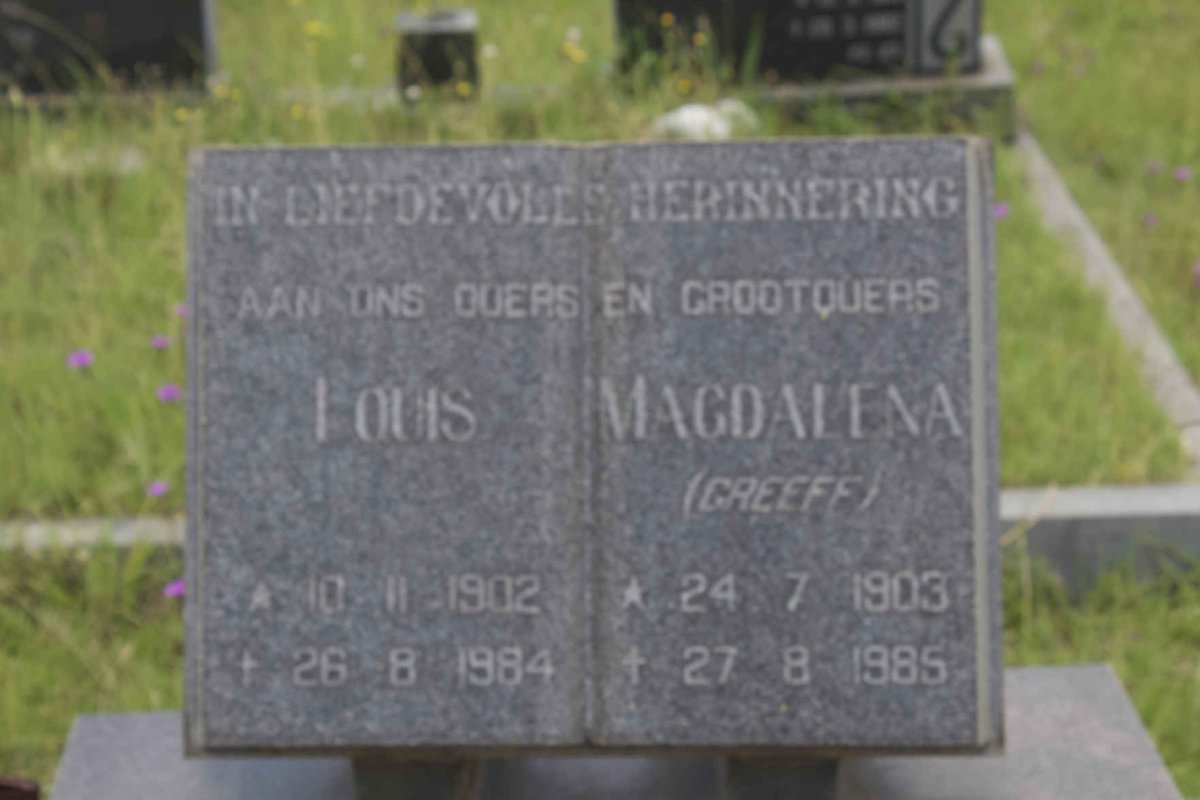? Louis 1902-1984 & Magdalena GREEFF 1903-1985