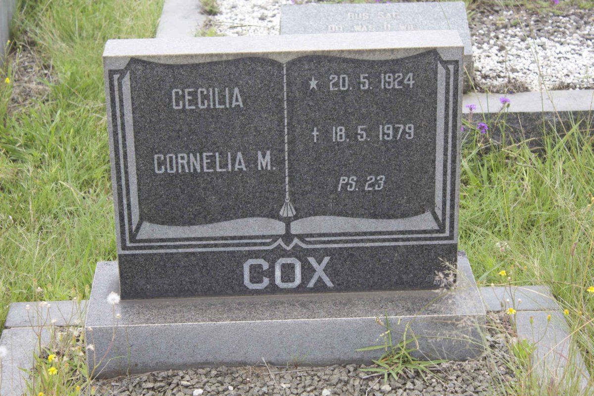 COX Cecilia Cornelia M. 1924-1979