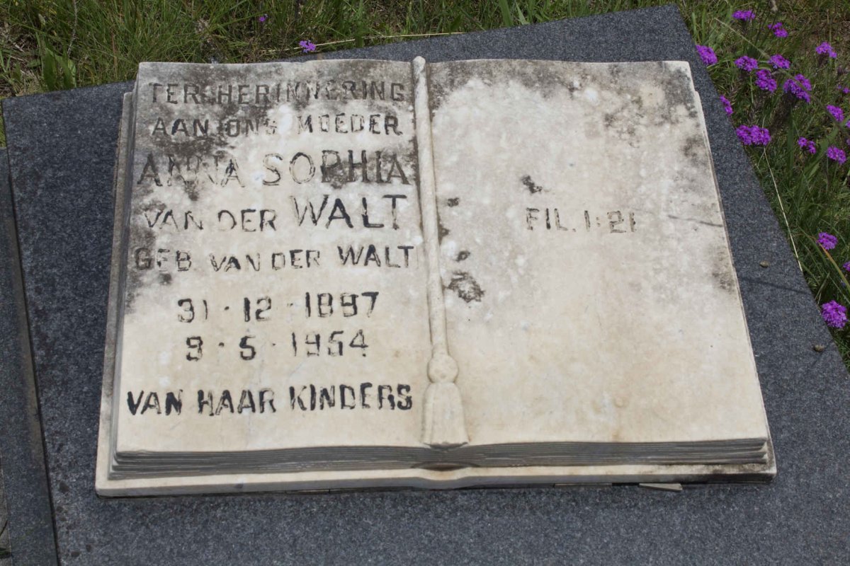 WALT Anna Sophia, van der nee VAN DER WALT 18?7-1954 