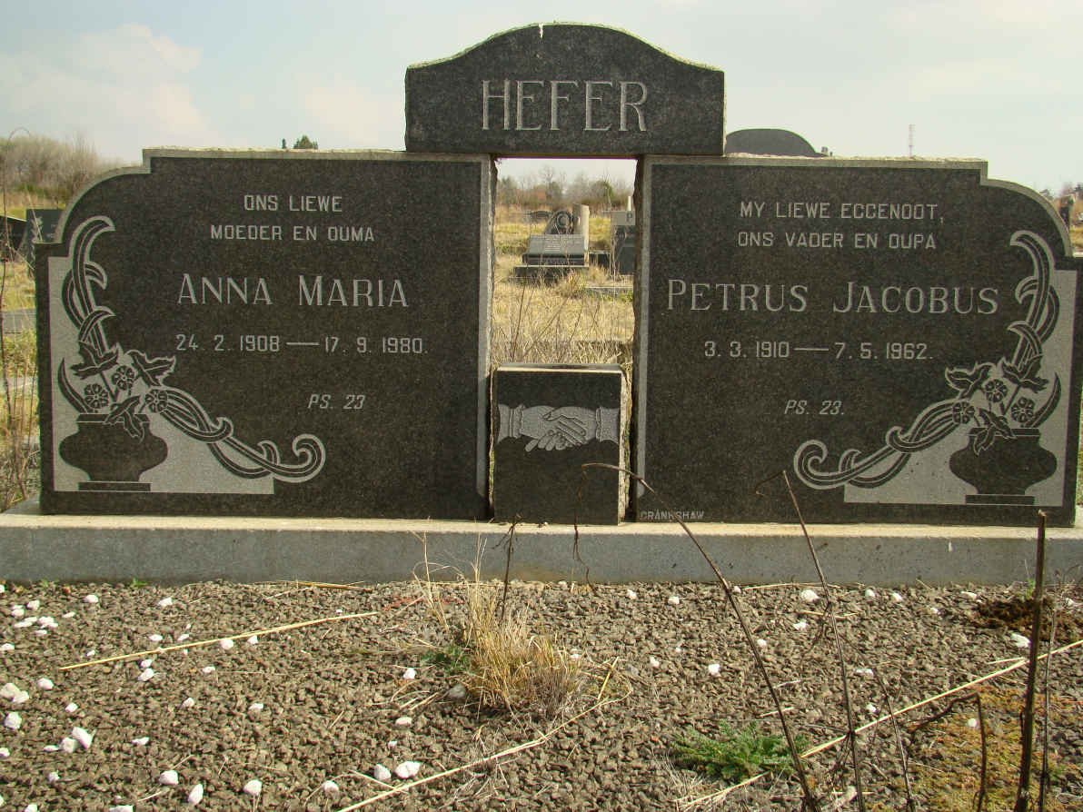 HEFER Petrus Jacobus 1910-1962 &amp; Anna Maria 1908-1980