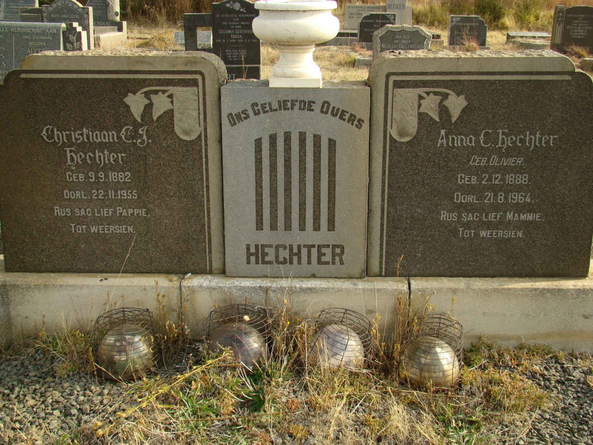 HECHTER Christiaan C.J. 1882-1955 &amp; Anna C. OLIVIER 1888-1964