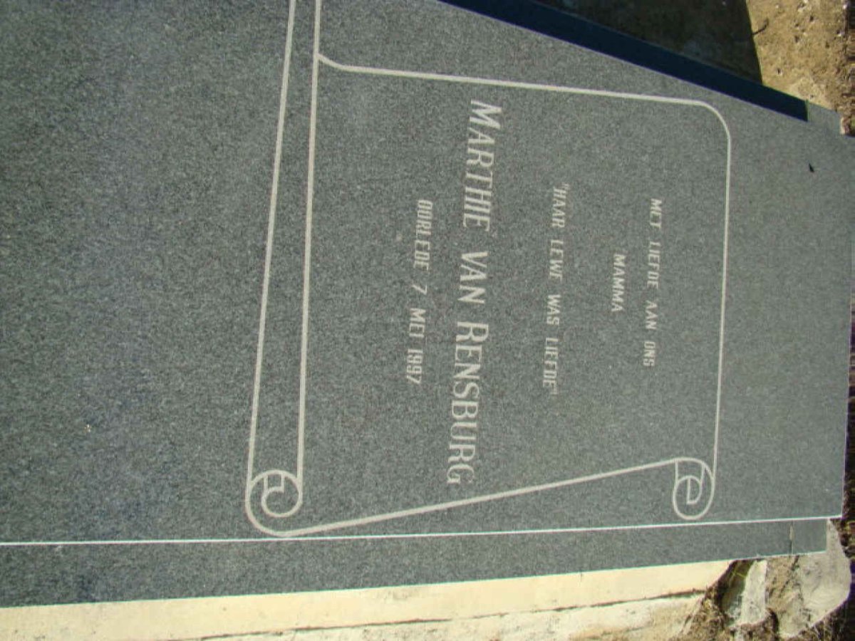 RENSBURG Marthie, van ?-1997