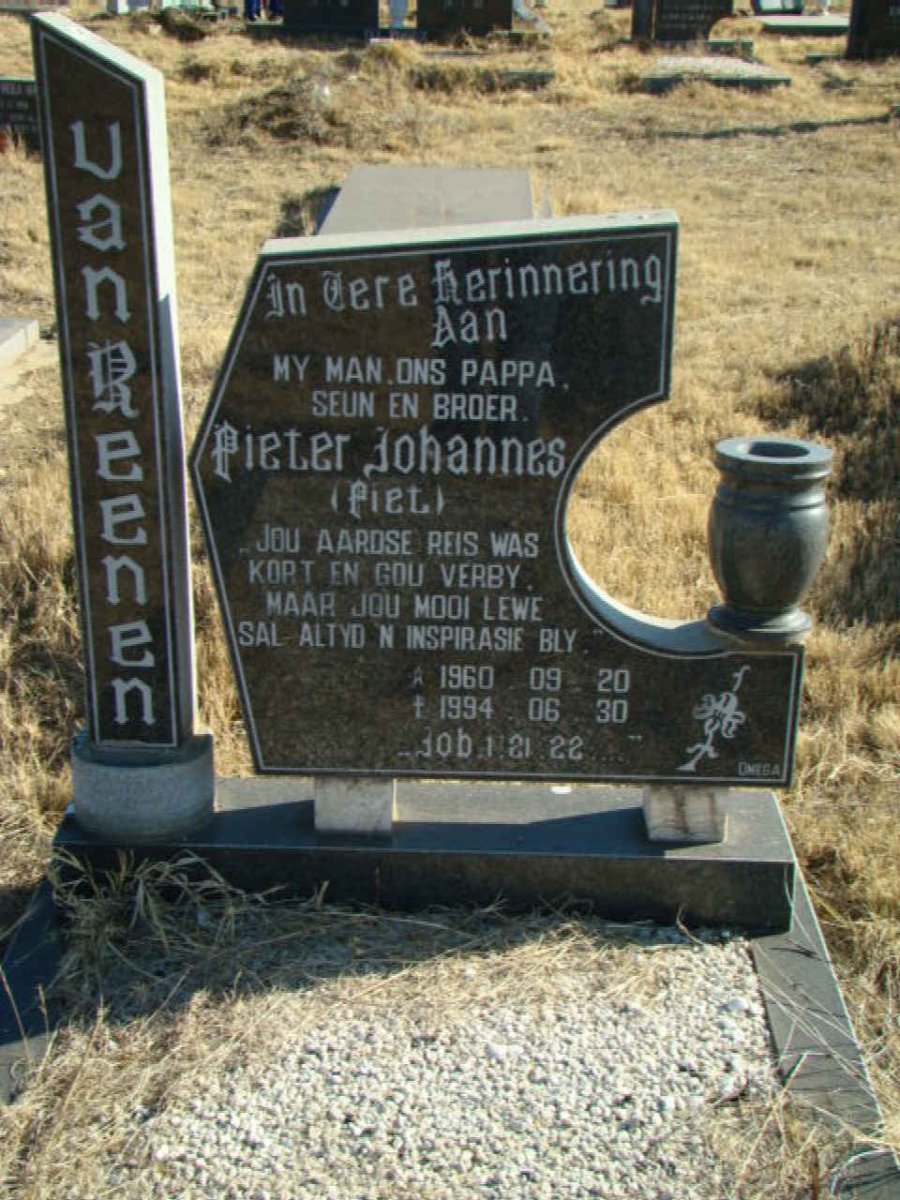 REENEN Pieter Johannes, van 1960-1994