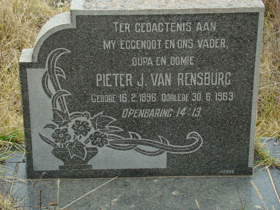 RENSBURG Pieter J., van 1896-1963