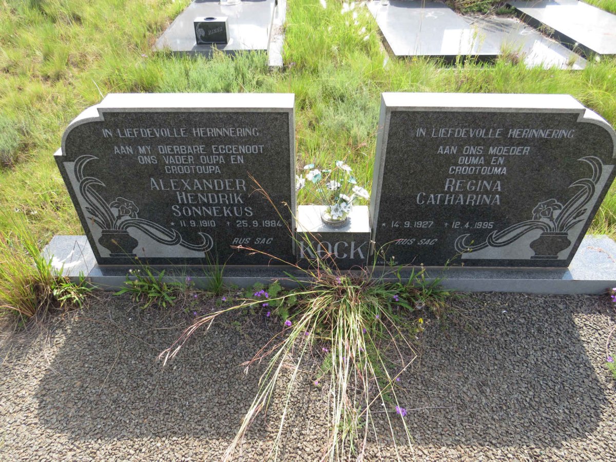 KOCK Alexander Hendrik Sonnekus 1910-1984 & Regina Catharina 1927-1995