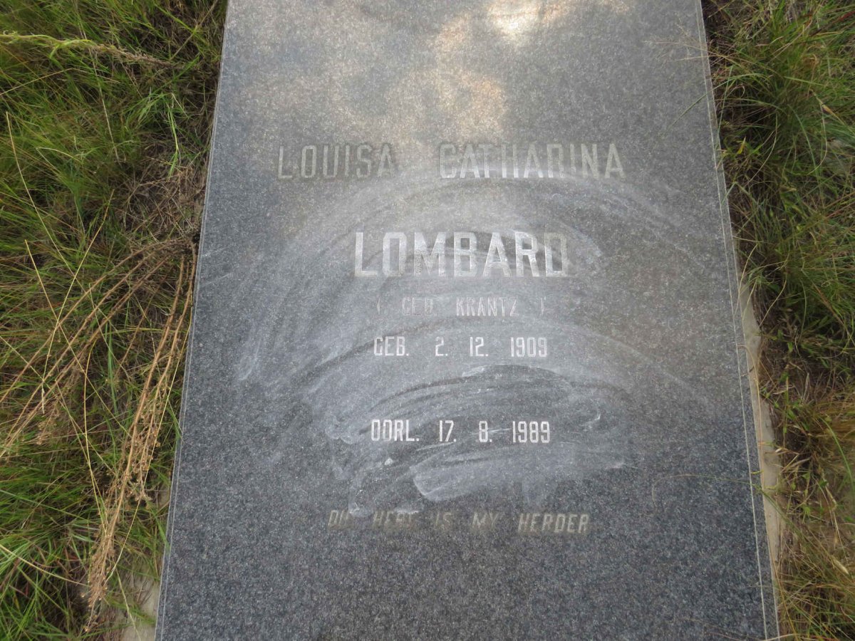 LOMBARD Louisa Catharina nee KRANTZ 1909-1989