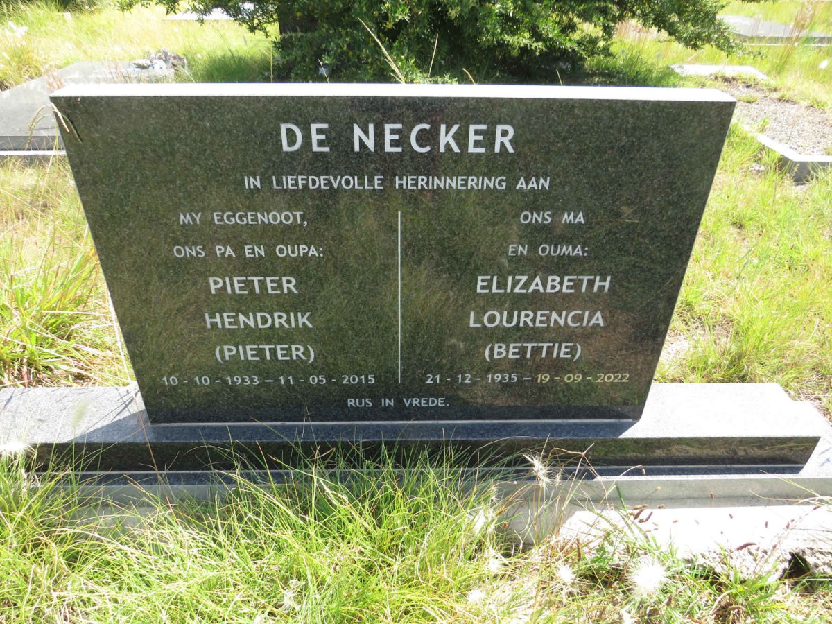 NECKER Pieter Hendrik, de 1933-2015 & Elizabeth Lourencia 1935-2022