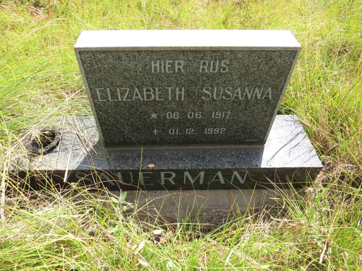 SAUERMAN Elizabeth Susanna 1917-1992