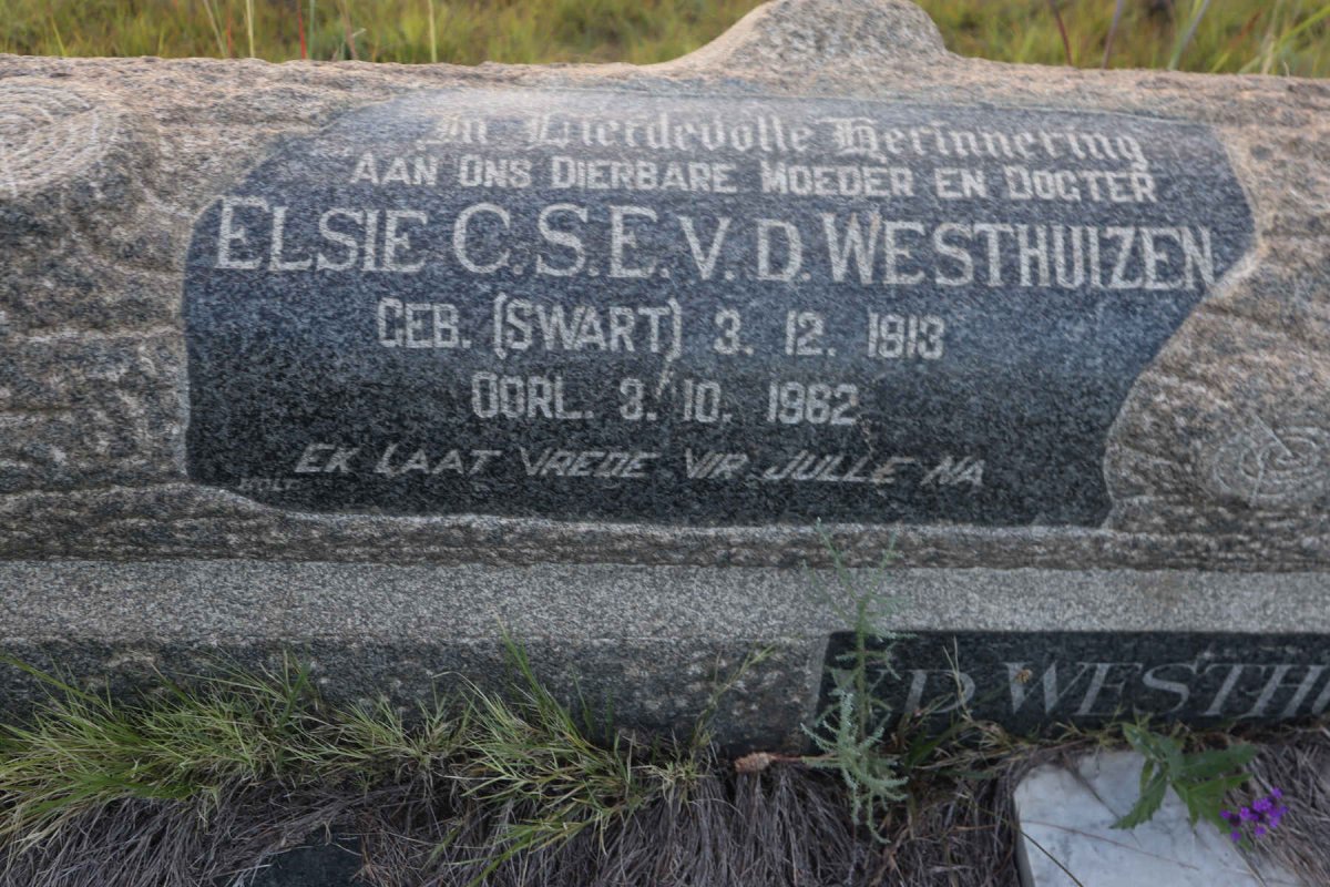 WESTHUIZEN Wietsche, v.d. 1907-1953 & Elsie C.S.E. SWART 1913-1962 _2