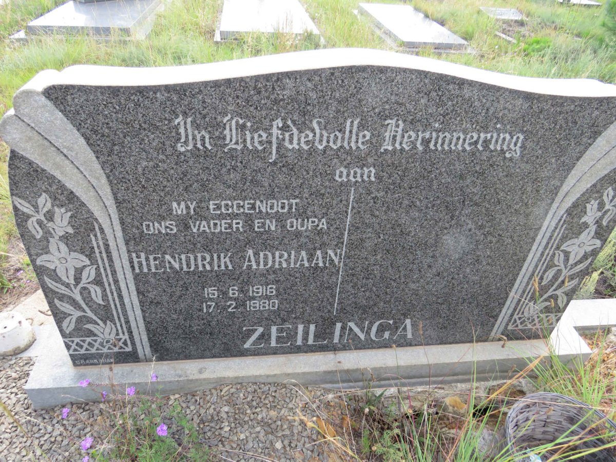 ZEILINGA Hendrik Adriaan 1916-1980