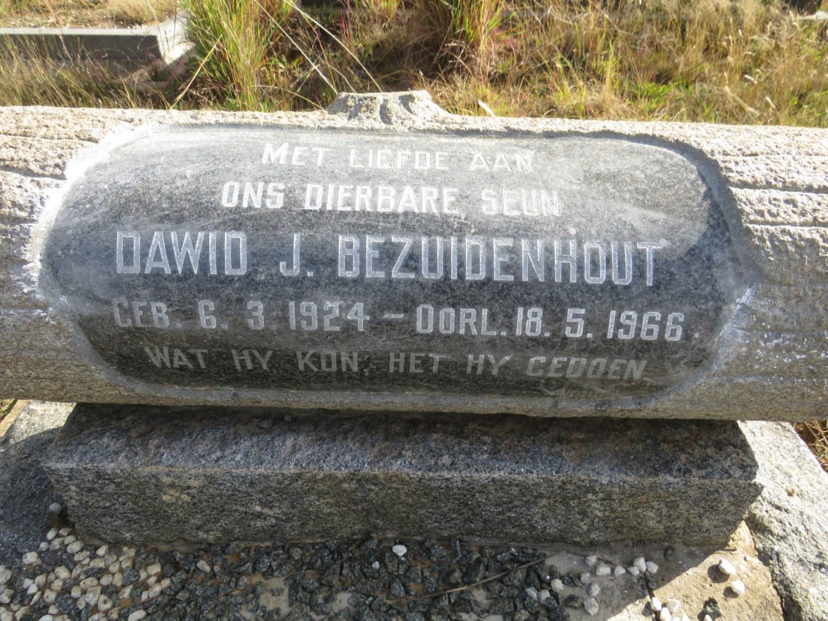 BEZUIDENHOUT Dawid J. 1924-1966