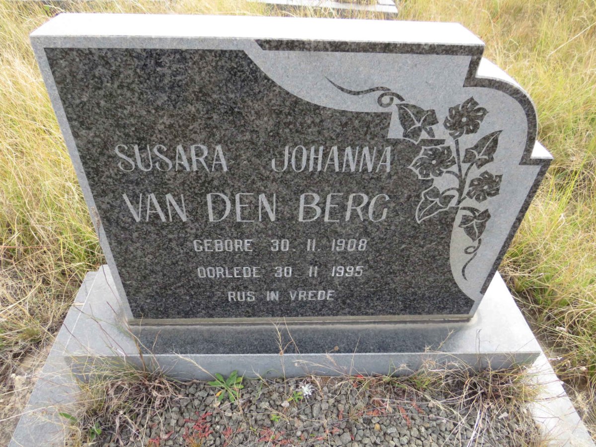 BERG Susara Johanna, van den 1908-1995