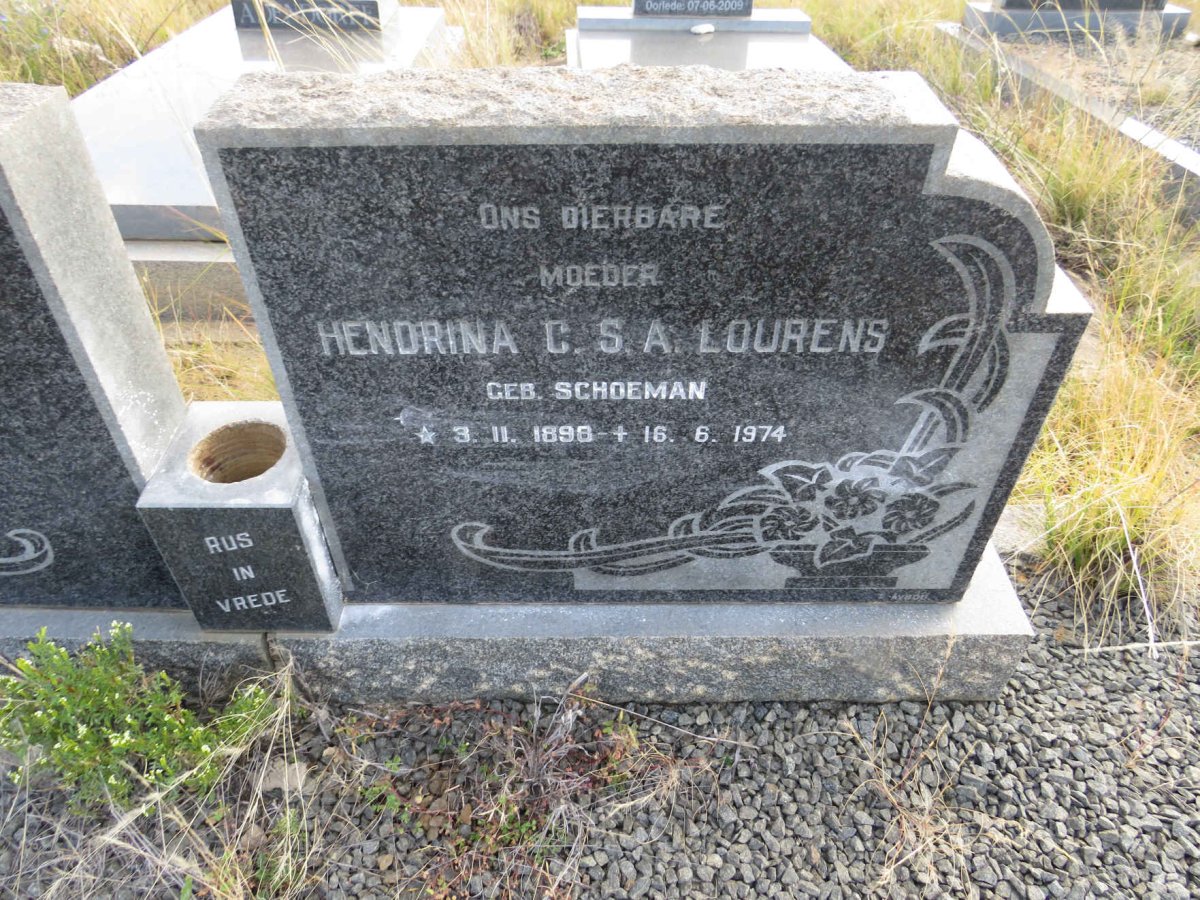 LOURENS Hendrina C.S.A. nee SCHOEMAN 1898-1974