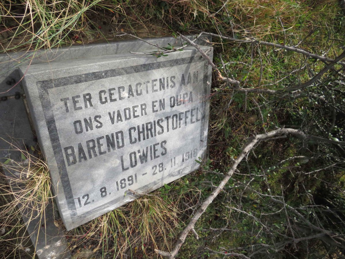 LOWIES Barend Christoffel 1891-1918